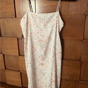 Forever 21 Cream Slip Dress with Blush Floral Print